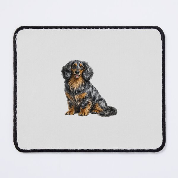 Item preview, Long haired dachshund dappled dog designed and sold by BackgroundND.