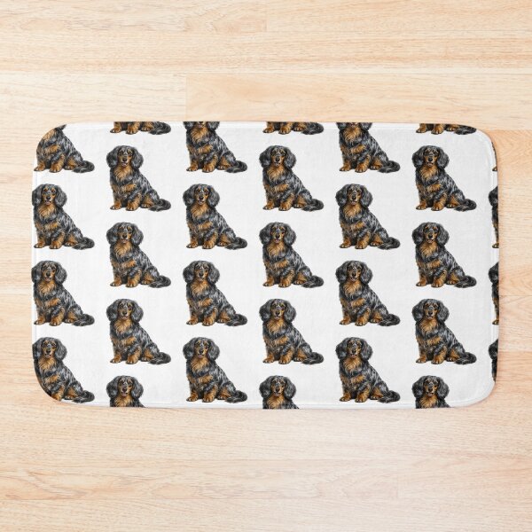 Item preview, Long haired dachshund dappled dog designed and sold by BackgroundND.