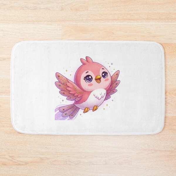 Item preview, Celestial Jeweled Kawaii Pink Starling in Flight designed and sold by Stickivo.
