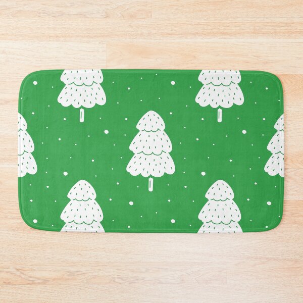Item preview, Christmas Snowy Trees Pattern On Holiday Green Background designed and sold by DEC02.