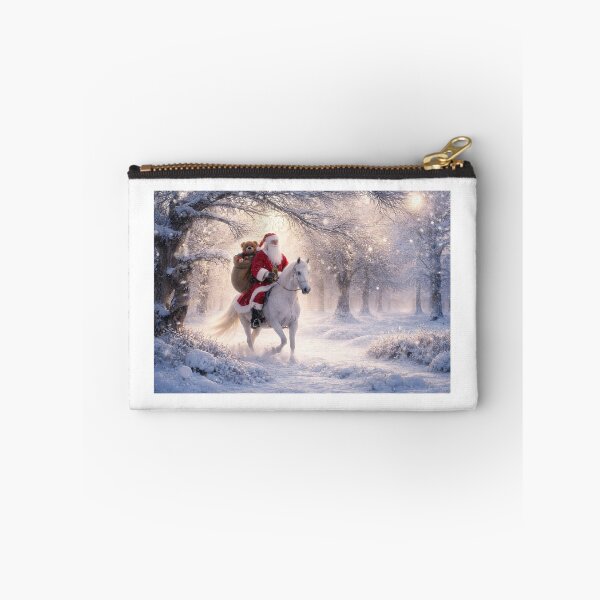 Item preview, Christmas Holiday Santa Riding a White Horse designed and sold by Stephanie Laird.