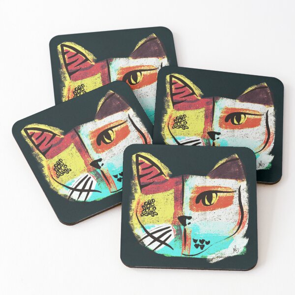 Item preview, Retro Abstract Cat Art Print Alan designed and sold by Chatula Print Studio.