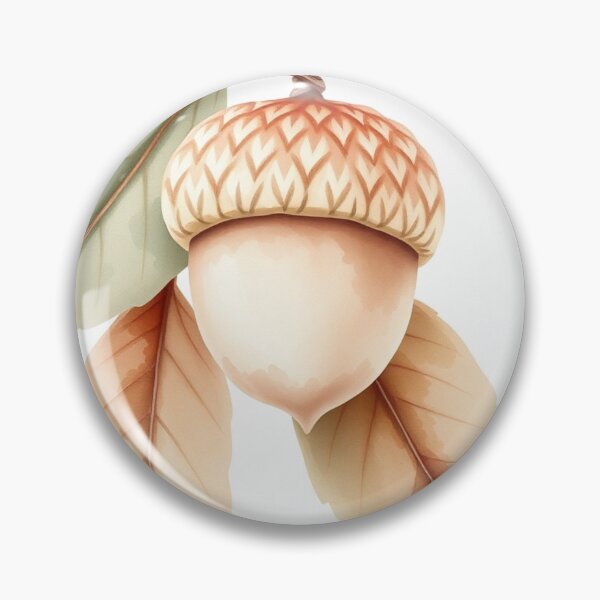 Item preview, Watercolor Autumn Acorn with Fall Leaves designed and sold by Vida e Arte.