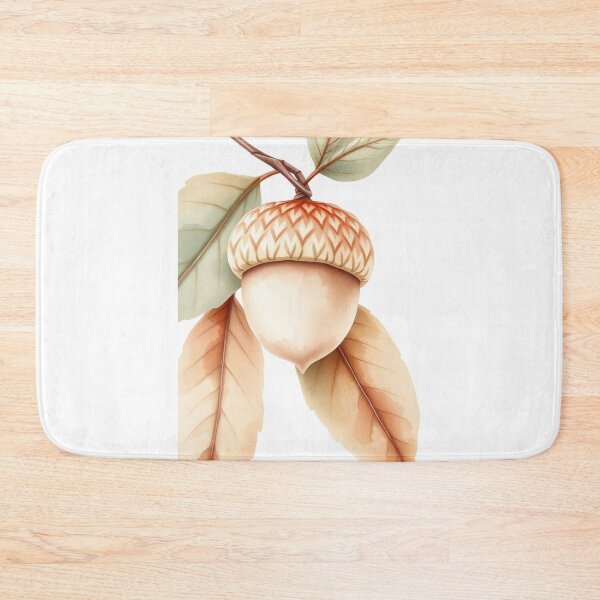 Item preview, Watercolor Autumn Acorn with Fall Leaves designed and sold by Vida e Arte.