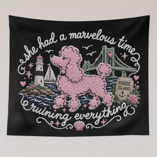 Item preview, dog - poodle holiday house ~ rhose island ~ marvelous time ~ f0lk10r3 - ts tlgad designed and sold by taylorvinyls.