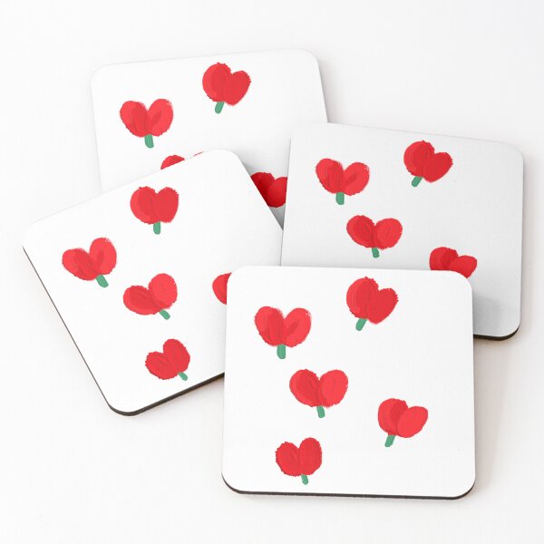 Item preview, Cute Red Heart Shaped Flowers Illustration designed and sold by DailyDoodlesBySumbul.