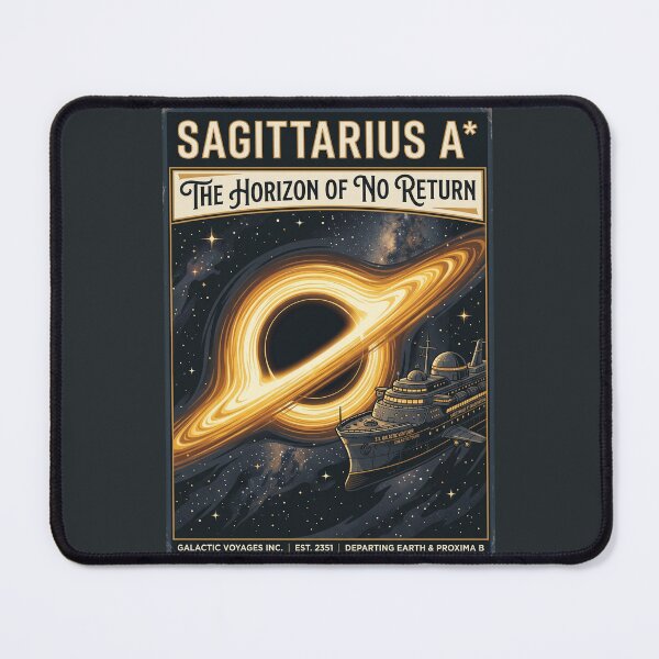 Item preview, Sagittarius A Black Hole Retro NASA Travel Poster designed and sold by RetroRewind Studio.