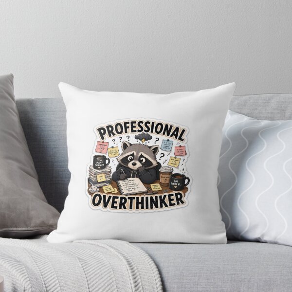 Item preview, Professional Overthinker Funny Raccoon Sticker designed and sold by Dropza.