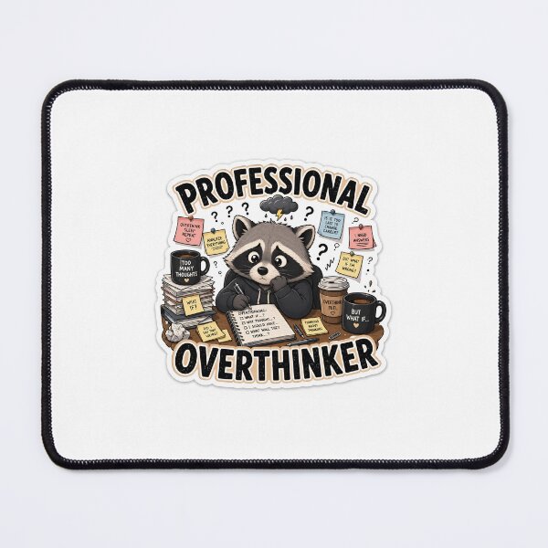 Item preview, Professional Overthinker Funny Raccoon Sticker designed and sold by Dropza.