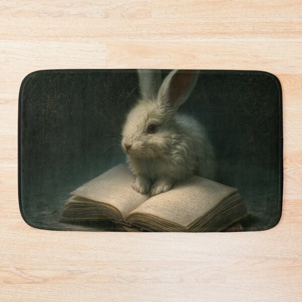 Item preview, Mystical White Rabbit on an Ancient Spell Book designed and sold by Shannon Hilson.