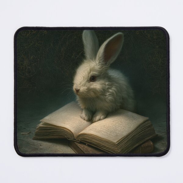 Item preview, Mystical White Rabbit on an Ancient Spell Book designed and sold by Shannon Hilson.