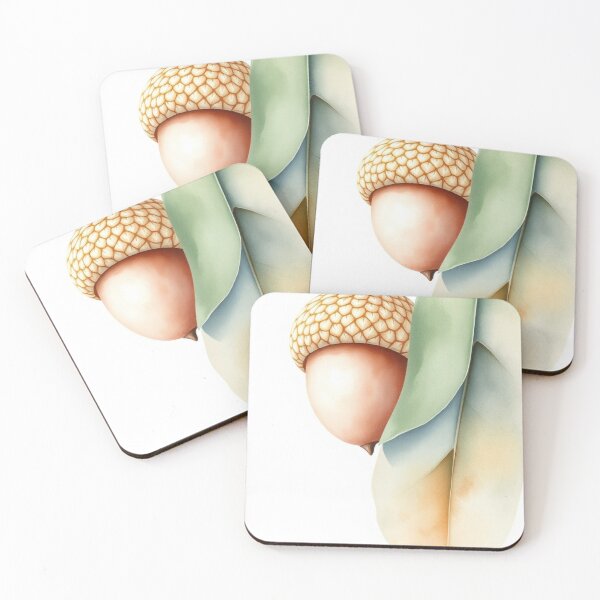 Item preview, Minimalist Watercolor Acorn with Oak Leaves designed and sold by Vida e Arte.