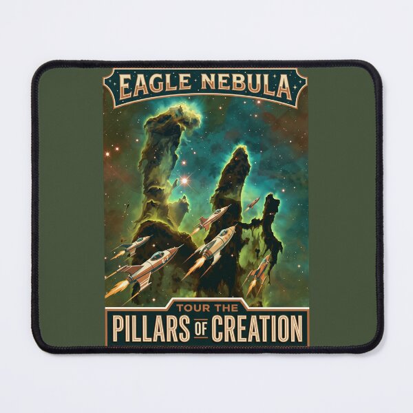 Item preview, Pillars of Creation Eagle Nebula Retro NASA Poster designed and sold by RetroRewind Studio.