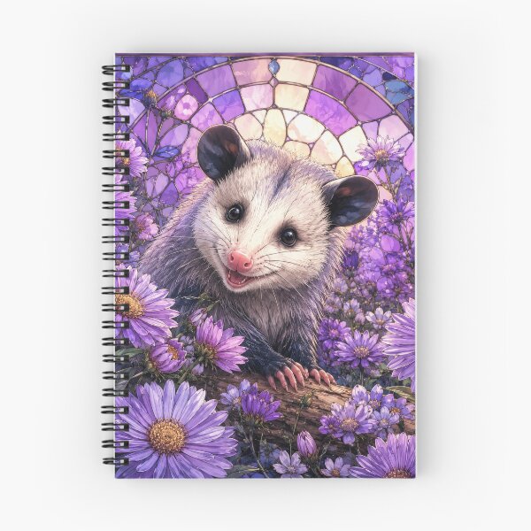 Item preview, OPOSSUM IN SEPTEMBER BIRTH FLOWER ASTER PURPLE designed and sold by scicilysimonee.