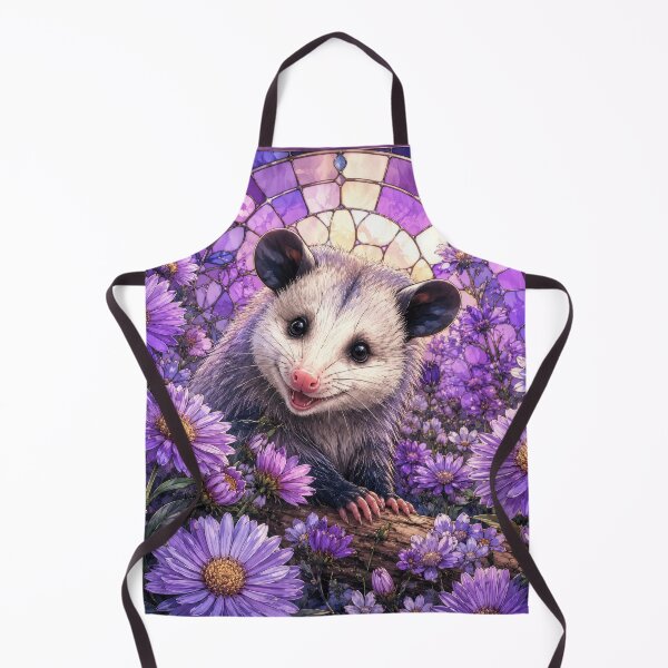 Item preview, OPOSSUM IN SEPTEMBER BIRTH FLOWER ASTER PURPLE designed and sold by scicilysimonee.