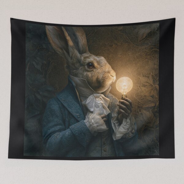 Item preview, Victorian Rabbit Scholar Holding a Glowing Light designed and sold by Shannon Hilson.