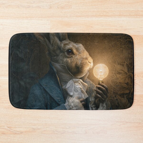 Item preview, Victorian Rabbit Scholar Holding a Glowing Light designed and sold by Shannon Hilson.