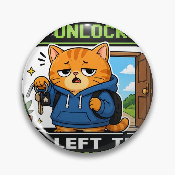 Item preview, Achievement Unlocked Left The House Funny Cat Sticker designed and sold by Dropza.