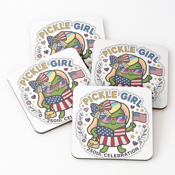 Item preview, Pickle Girl 250th Celebration 4th of July 2026 Kawaii USA Flag Fashion Outfit Sticker designed and sold by Basma Designs | Funny Shirts, Stickers & Mugs.