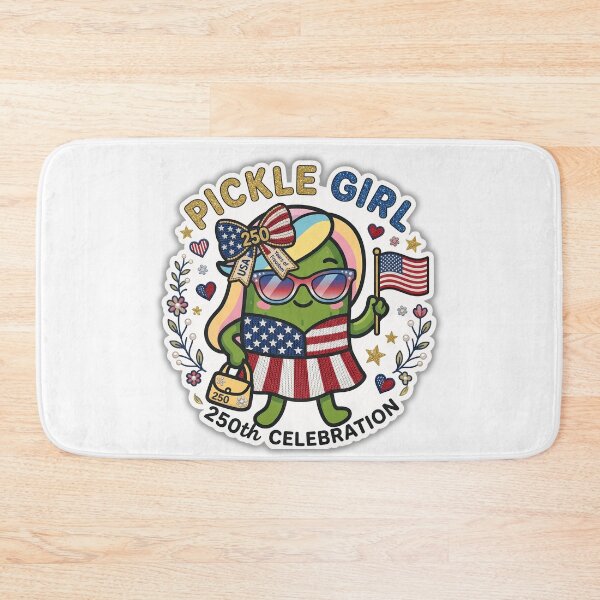 Item preview, Pickle Girl 250th Celebration 4th of July 2026 Kawaii USA Flag Fashion Outfit Sticker designed and sold by Basma Designs | Funny Shirts, Stickers & Mugs.
