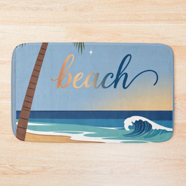 Item preview, Tropical Palm Tree Coast Wave Summer Beach Typography designed and sold by Nexus Space.