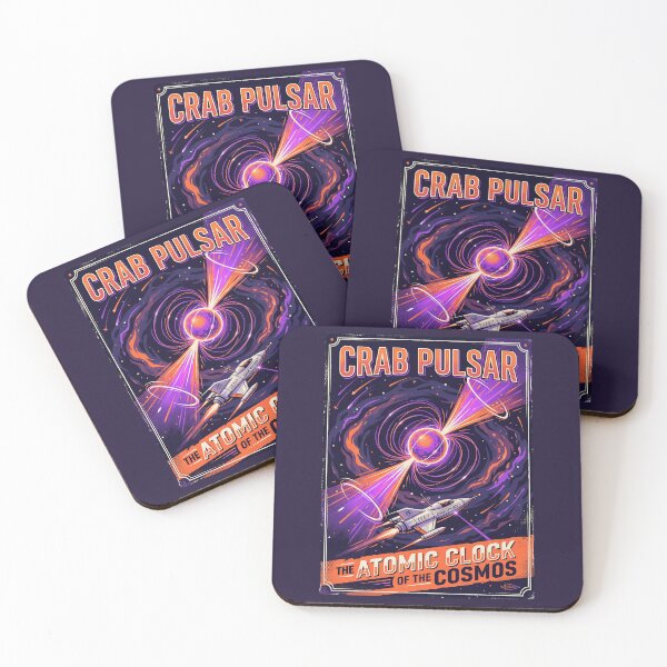 Item preview, Crab Pulsar Star Retro NASA Travel Poster Clock designed and sold by RetroRewind Studio.