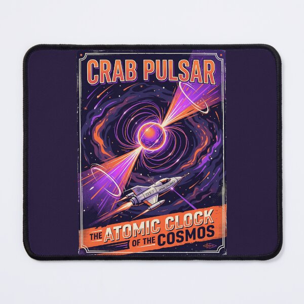 Item preview, Crab Pulsar Star Retro NASA Travel Poster Clock designed and sold by RetroRewind Studio.