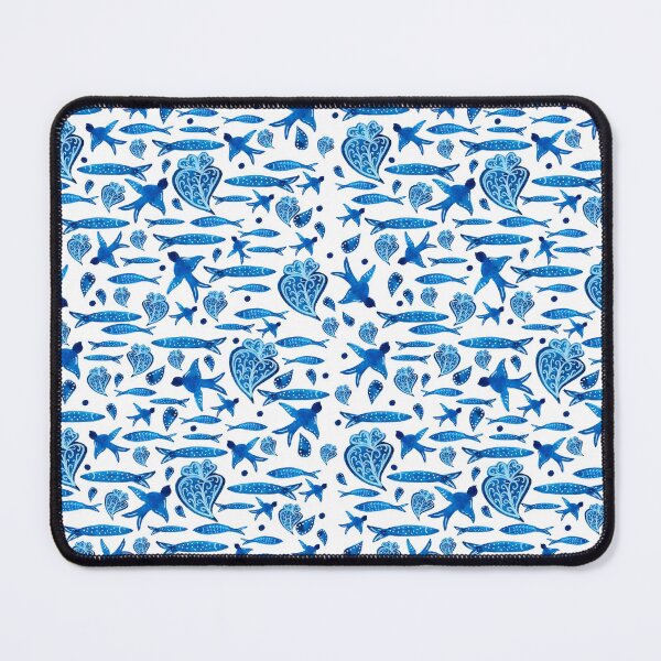 Item preview, Continuous pattern watercolor icons Portugal blue designed and sold by ElizabethCoelho.