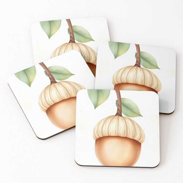 Item preview, Botanical Watercolor Acorn Branch Illustration designed and sold by Vida e Arte.