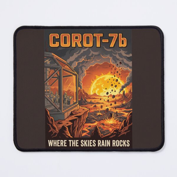 Item preview, Corot-7b Lava World Retro NASA Travel Poster designed and sold by RetroRewind Studio.