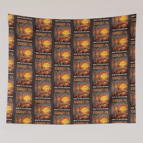 Item preview, Corot-7b Lava World Retro NASA Travel Poster designed and sold by RetroRewind Studio.