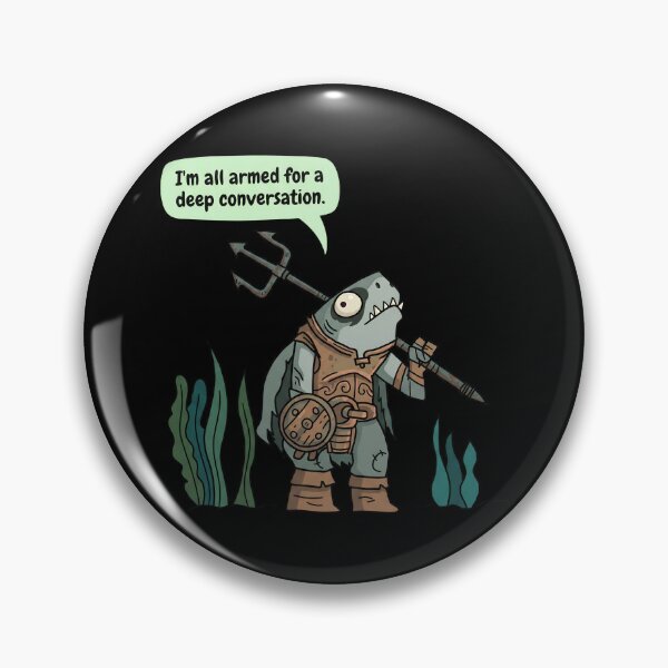 Item preview, Deep Conversation Shark Warrior Pun designed and sold by ChillJubix.