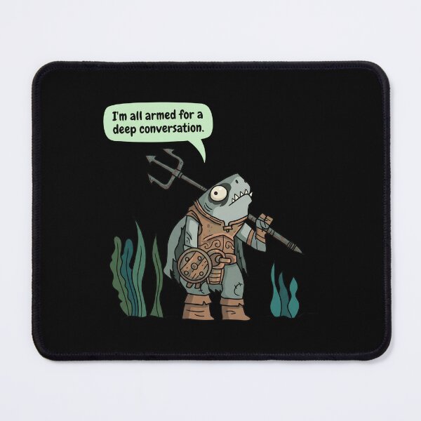 Item preview, Deep Conversation Shark Warrior Pun designed and sold by ChillJubix.