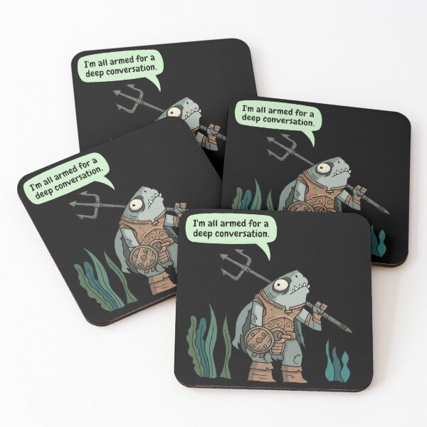 Item preview, Deep Conversation Shark Warrior Pun designed and sold by ChillJubix.