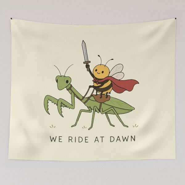 Item preview, "We Ride at Dawn" – Bee & Praying Mantis Adventure Garden Heroes designed and sold by pixiedustpaint.