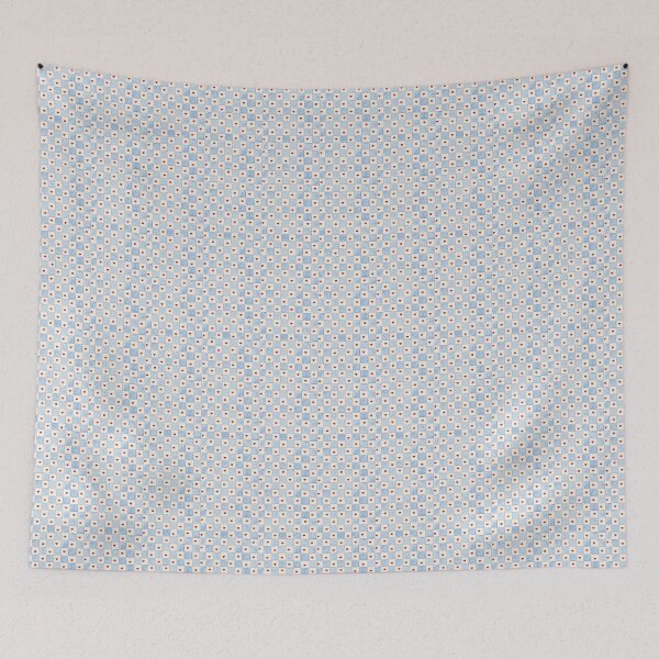 Item preview, Aesthetic Blue and White Watercolor Checkerboard Red Hearts Pattern designed and sold by Cleairydelulu.
