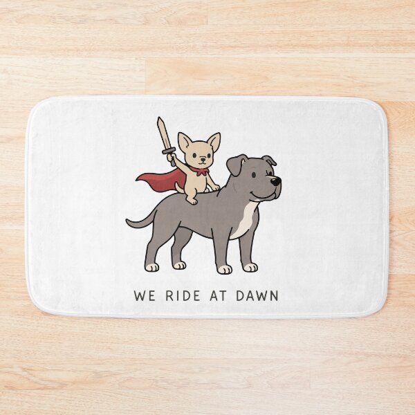 Item preview, "We Ride At Dawn" Funny Chihuahua & Pit Bull Dog Squad Adventurers designed and sold by pixiedustpaint.