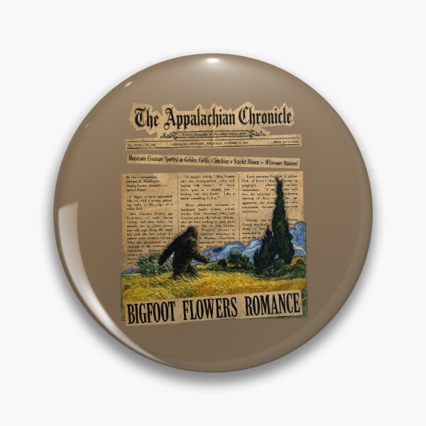 Item preview, The Appalachian Chronicle: Bigfoot Van Gogh Flowers Vintage Newspaper Art designed and sold by ARTIZIT.
