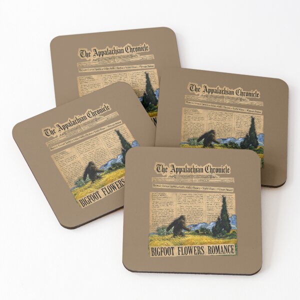 Item preview, The Appalachian Chronicle: Bigfoot Van Gogh Flowers Vintage Newspaper Art designed and sold by ARTIZIT.