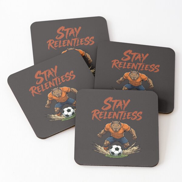 Item preview, Stay Relentless – Capybara Soccer Champion designed and sold by CARPIO Creations.