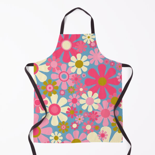 Item preview, Groovy Retro 60s 70s Floral Pattern Pink Blue Olive designed and sold by kierkegaard.