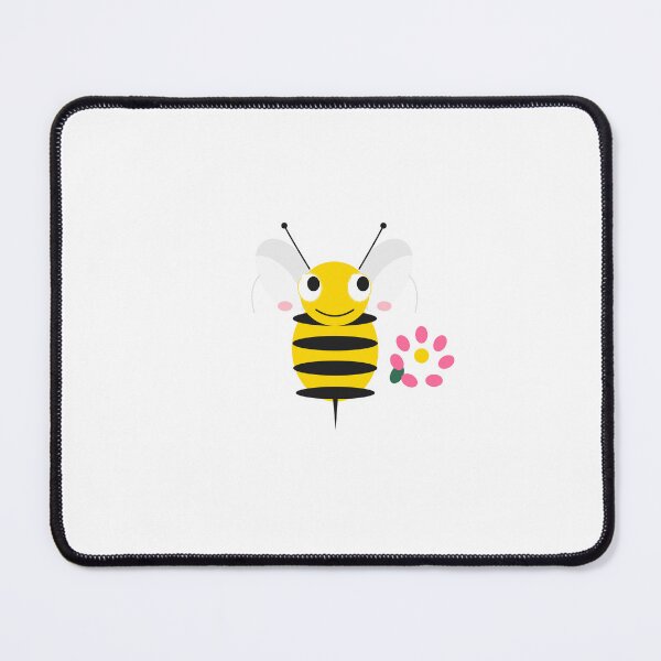 Item preview, Cute Happy Honeybee holding Pink Flower Kawaii Bee Art designed and sold by CartX Global Inc.