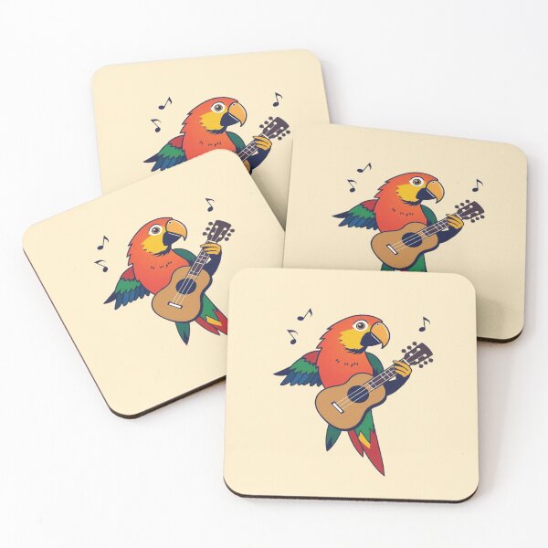 Item preview, Cute Parrot Playing Ukulele Colorful Musical Songbird designed and sold by Tama-sirth.