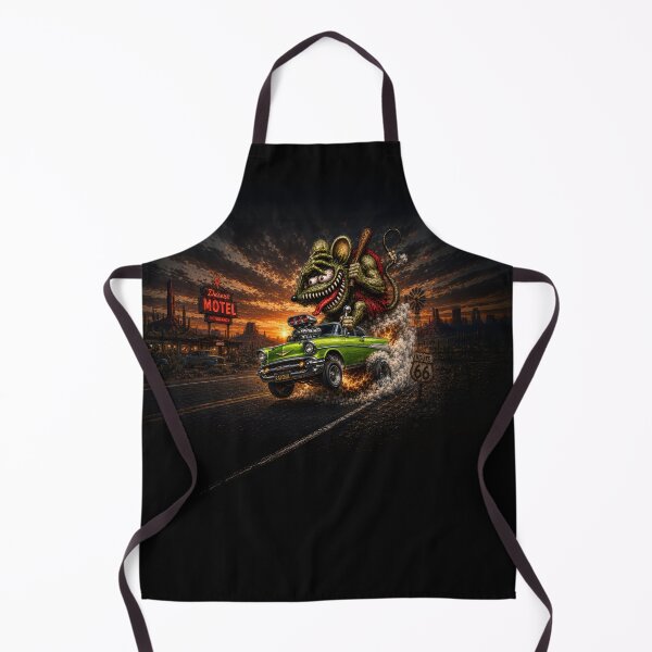 Item preview, Monster Rat Green Bel Air Route 66 Desert Sunset Hot Rod Cartoon Car Art designed and sold by artistwill.