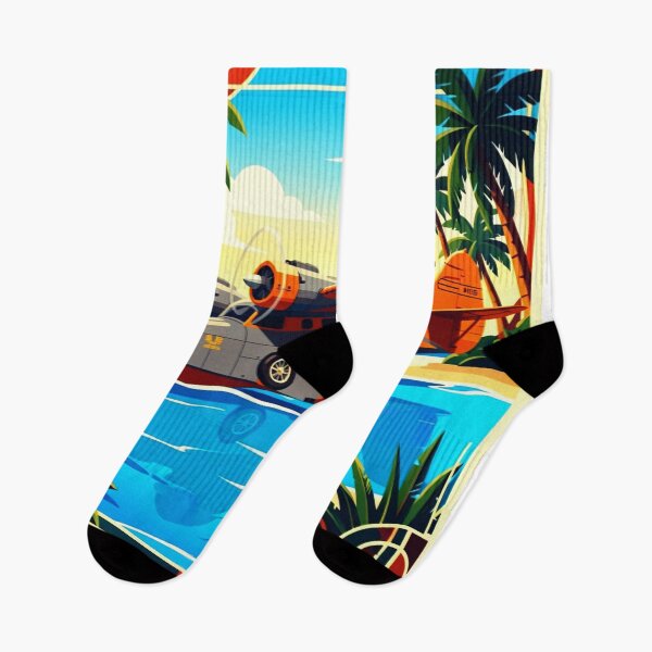 Item preview, On Step And On Vacation — Vintage Flying Boat Travel Poster Art Print designed and sold by monolithstudio.