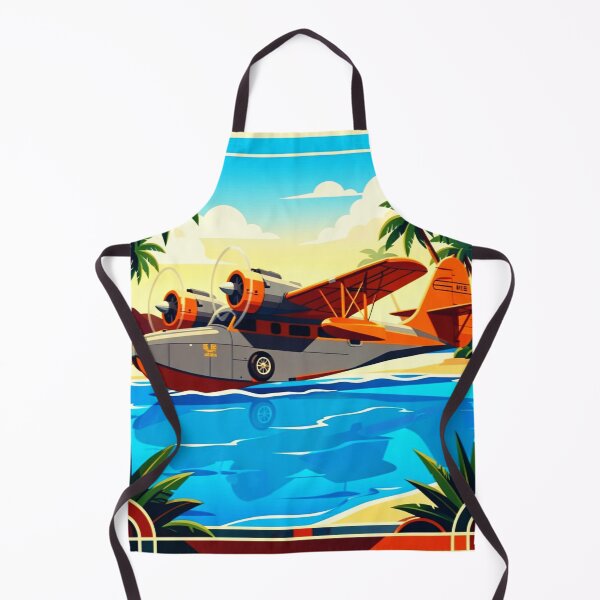 Item preview, On Step And On Vacation — Vintage Flying Boat Travel Poster Art Print designed and sold by monolithstudio.