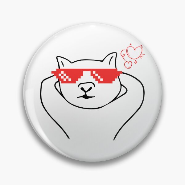 Item preview, Funny Meme Cat with Pixel Sunglasses and Hearts designed and sold by rich-moda.