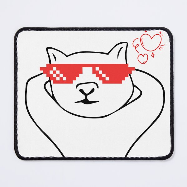 Item preview, Funny Meme Cat with Pixel Sunglasses and Hearts designed and sold by rich-moda.