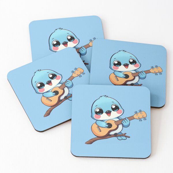 Item preview, Cute Bluebird Playing Ukulele Chibi Musical Songbird designed and sold by Tama-sirth.