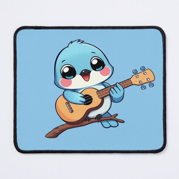 Item preview, Cute Bluebird Playing Ukulele Chibi Musical Songbird designed and sold by Tama-sirth.